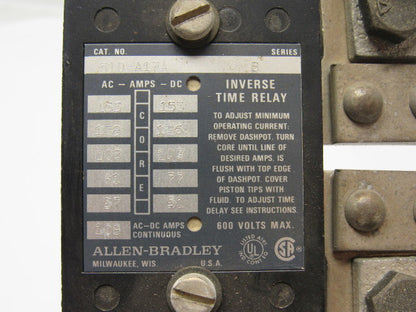 A-B Allen Bradley 810A17A Inverse Time Relay 108A