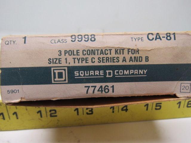 Square D 77461 Size 1 Type C Series A & B 3 Pole Contact Kit