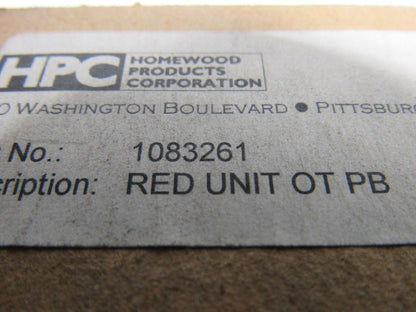 HPC Homewood Products Corp. 1083261 Red Pushbutton Unit N.O./N.C. Lot of 2