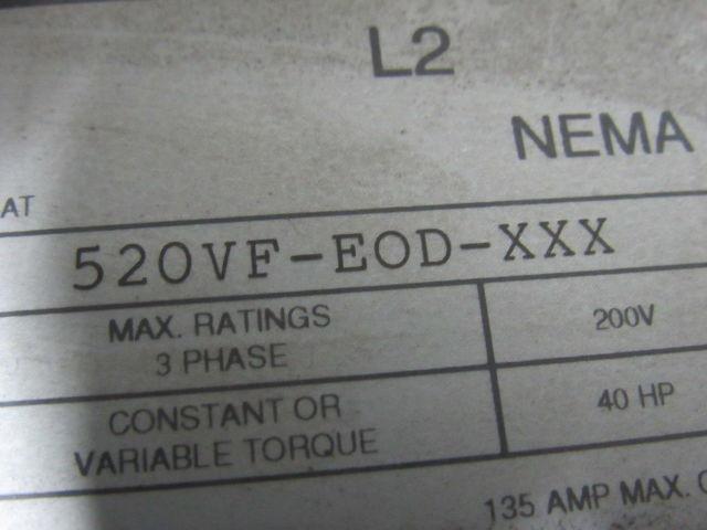 A-B Allen Bradley 520VF-EOD-XXX Series B Two Speed Starter 100HP Size 4