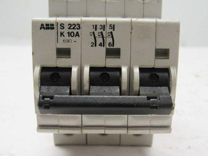 ABB S223K10A Circuit Breaker 3 Pole 10A 690V
