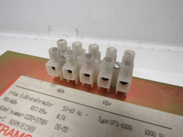 Tramo Type OFS-1000 Transformer 1000VA 460V Pri. 115V SEC  8.7A 50/60Hz