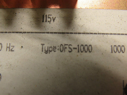Tramo Type OFS-1000 Transformer 1000VA 460V Pri. 115V SEC  8.7A 50/60Hz