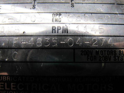US Motors F-4835-04-274 1/3HP 3PH 230/460V 1145RPM Electric Motor