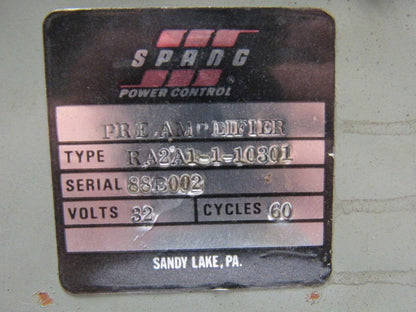 Spang Type  RA2A1-1-10301 32V Preamplifier 60Hz