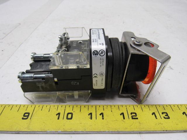 Allen Bradley 800H-FRXTQH24AA5 Amber LED Illuminated 2 position Twist Switch