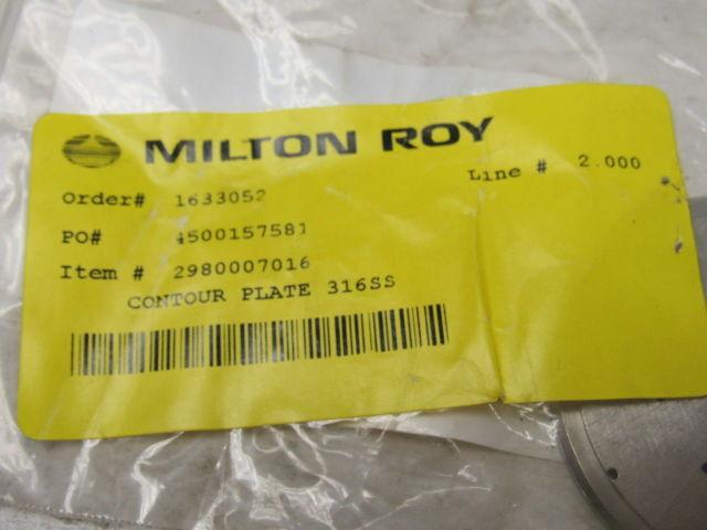 Milton Roy 2980-007-016 Pump SS Contour Plate 2.5" OD X 0.115" Thick