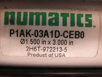 Numatics P1AK-03A1D-CEB0 Pneumatic Air Cylinder 1-1/2" Bore 3" Stroke