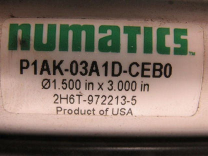 Numatics P1AK-03A1D-CEB0 Pneumatic Air Cylinder 1-1/2" Bore 3" Stroke