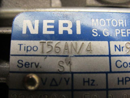 Motori NERI T56AN/4 Gearmotor 60:1 Ratio 1/10Hp NVRV-025 Speed Reducer