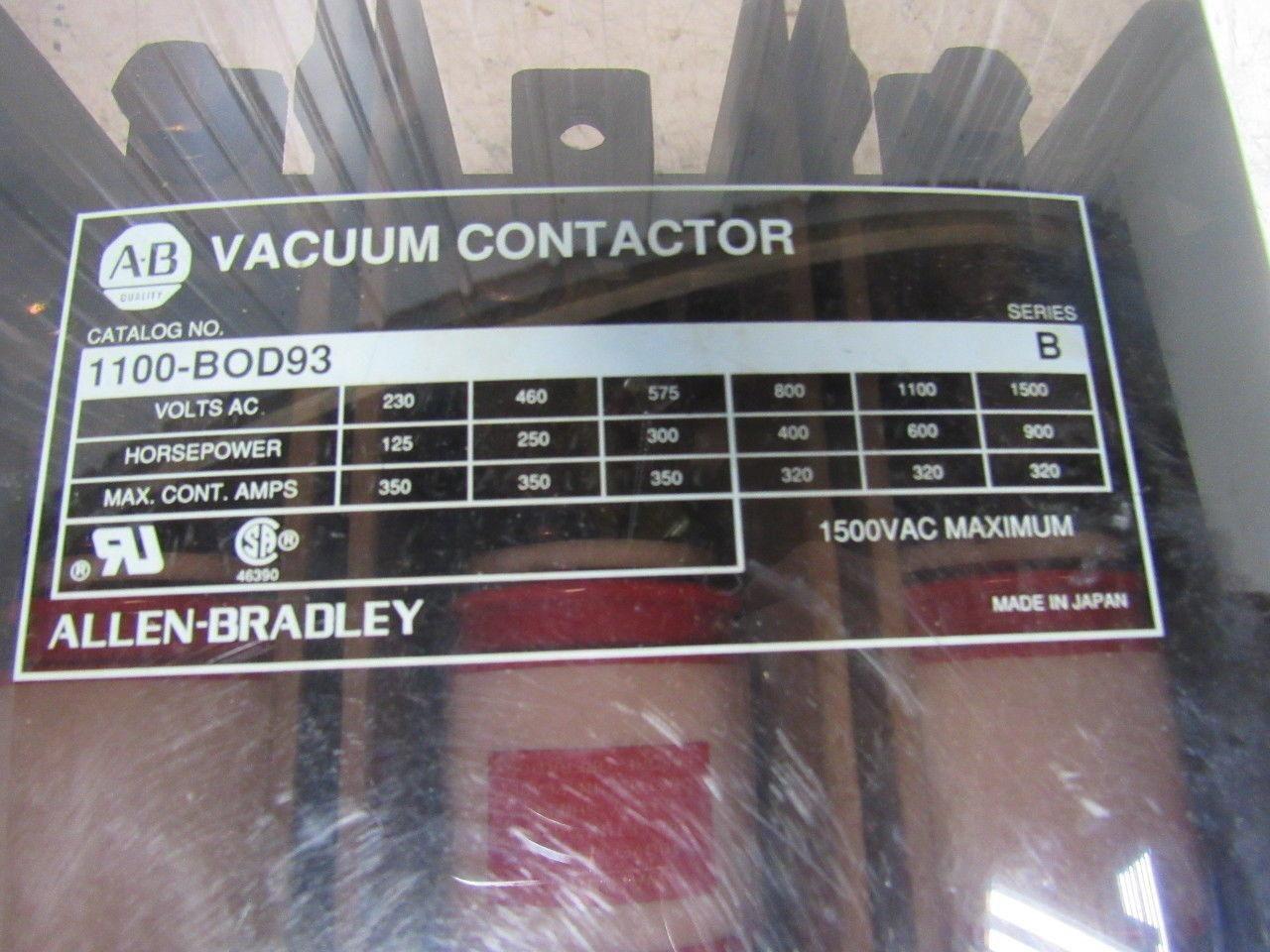 A-B Allen Bradley 1100-BOD93 Series B Vacuum Contactor