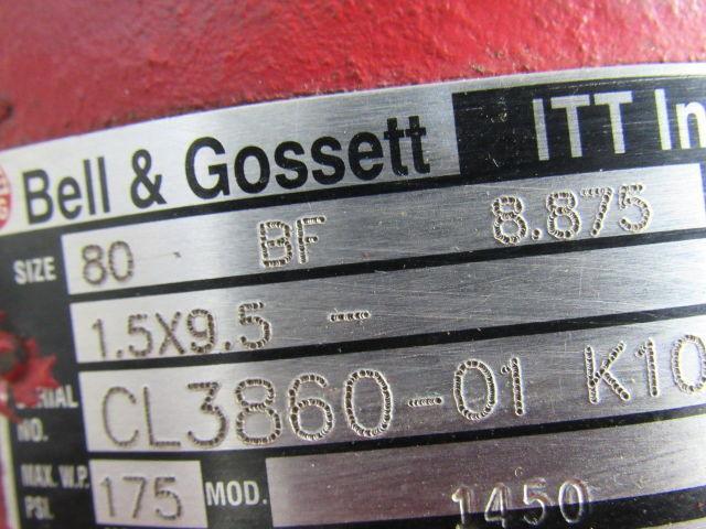BELL & GOSSSETT Series 80 BF 8.875 1.5 X 9.5 Centrifugal Pump & 3HP 1800 RPM