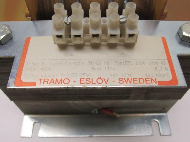 Tramo Type OFL-1000 Transformer 1000VA 460V Pri. 115V SEC  8.7A 50/60Hz