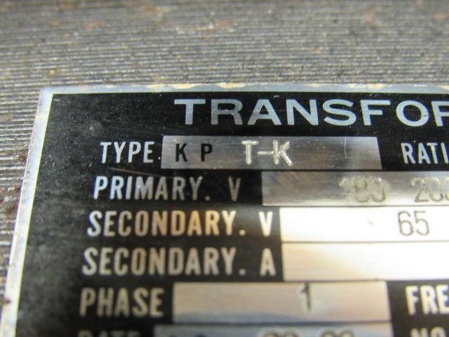 Kowa Type KP T-K 1.5KVA Trans Former Pri 100-180-220V Sec.65-100V 1ph