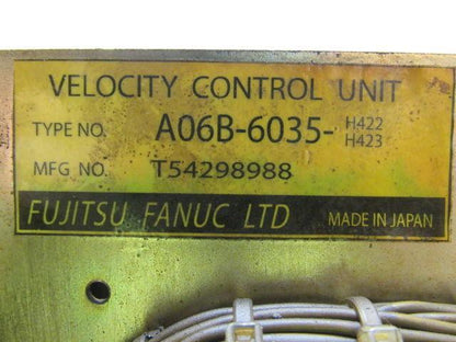 Fujitsu Fanuc A06B-0635- (H422) (H433) Velocity Controller Drive