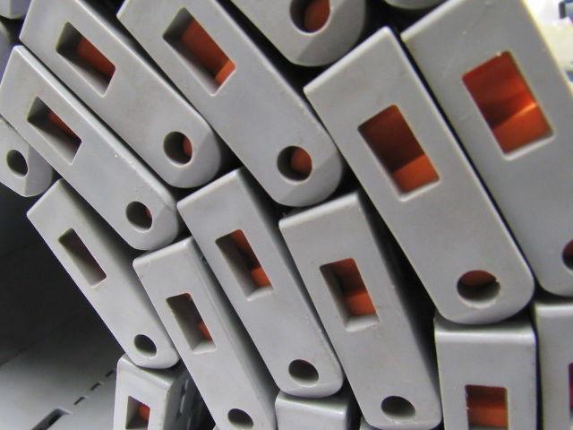 Intralox Series 400 Grey Flush Grid Plastic Conveyor Belt 2" Pitch 15-11/16"x18'