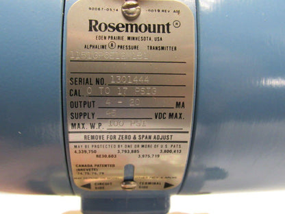 Rosemount 1151GP6E12M1B1 Pressure Transmitter