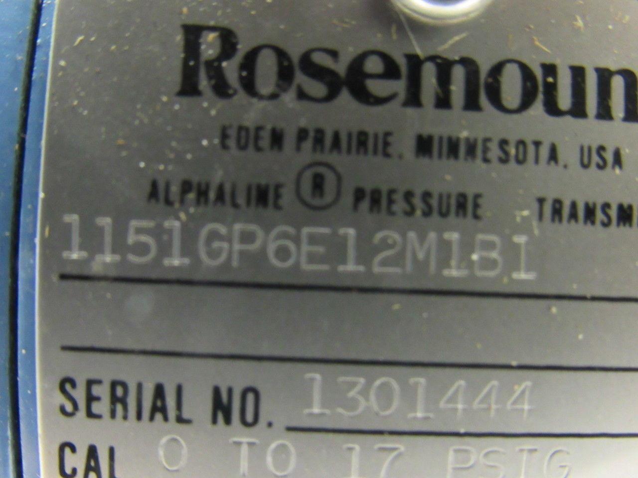 Rosemount 1151GP6E12M1B1 Pressure Transmitter