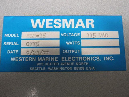 Wesmar SLM 15 Liquid Level Indicator Solid State Control Assembly Enclosure