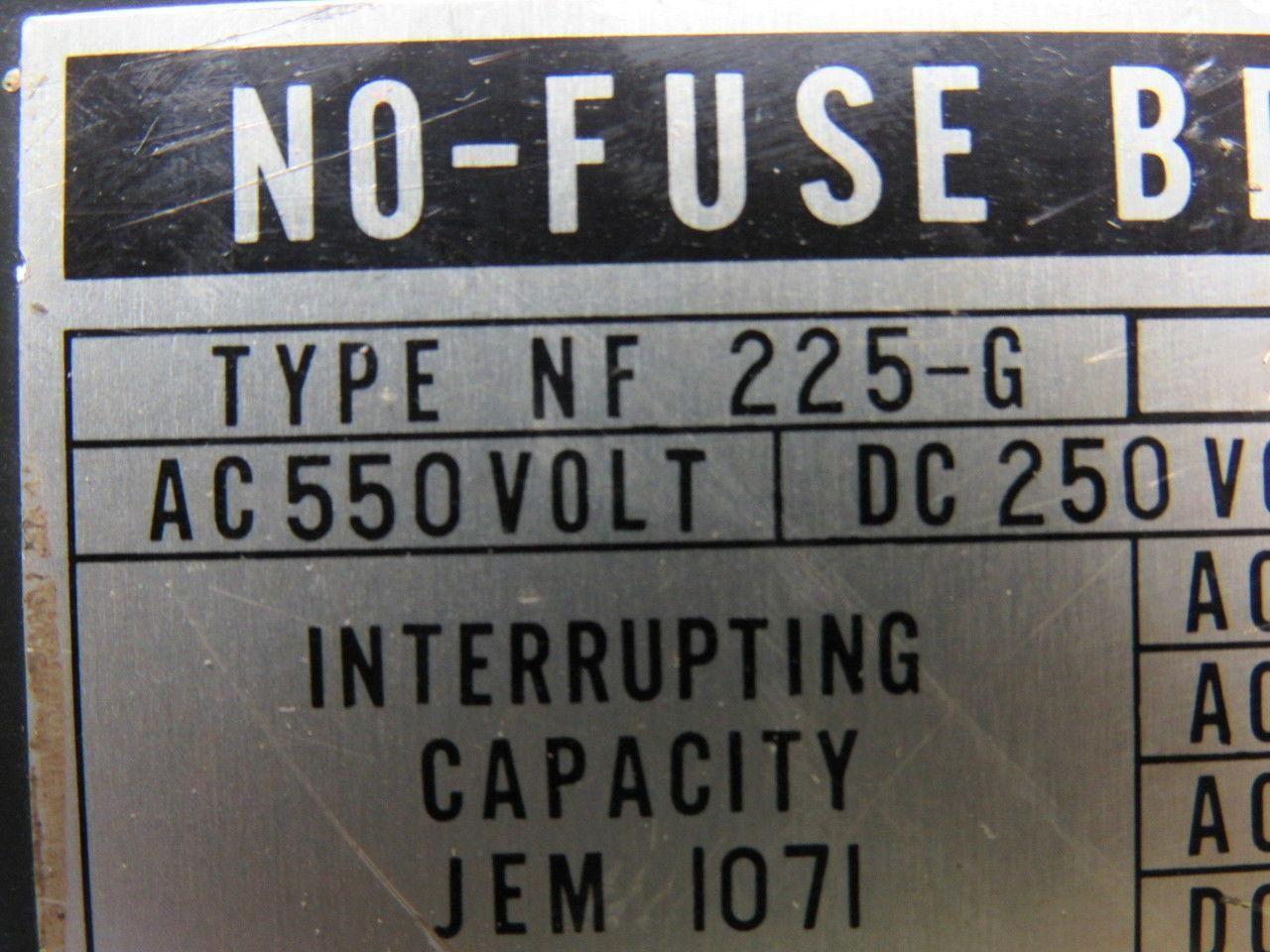 Mitsubishi Electric NF225-G 225 Amp 3 Pole Circuit Breaker W/Auxiliary Switch