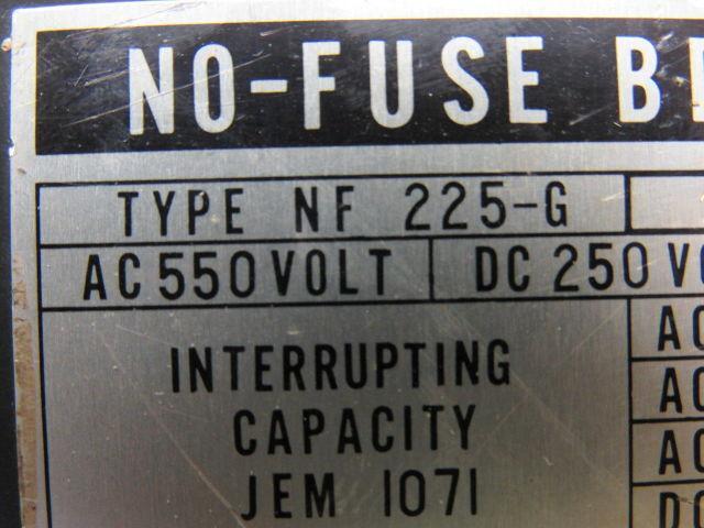 Mitsubishi Electric NF225-G 225 Amp 3 Pole Circuit Breaker W/Auxiliary Switch