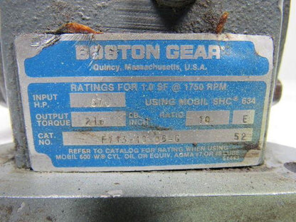 Boston Gear F713-10-B5-G 10:1 Speed Reducer W/Brake 3/4HP 208-230/460V 3PH