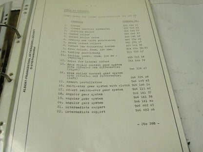 Albert Frankenthal Folder Superstructure Spare Parts Catalogue & Assembly Hints