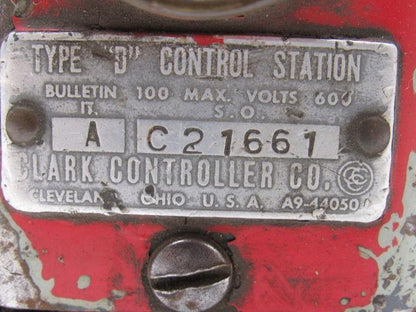 Clark C21661 Controller Type D 6 Button Control Station