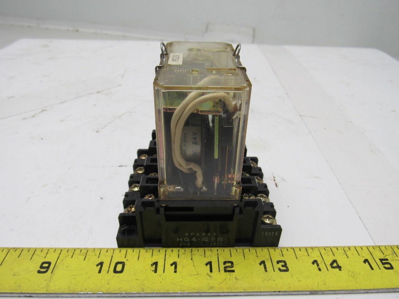 Matsushita HG4-DC24V Relay W/Socket 20A 250V From a Watino LG71 CNC