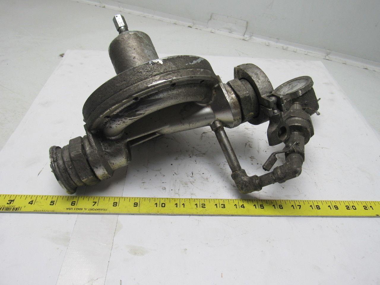 Graco 223824 Back Pressure Regulator 2" Sanitary Clamp Fittings W/Gauge