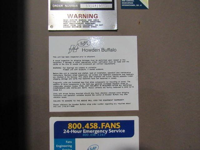 HOWDEN BUFFALO 1085 BL CCW 45D Centrifugal Blower New Never Installed