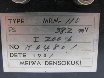 Meiwa Densokuki Type MRM-110 Load Meter Spindle/Z-Axis From a Wasino LG71 CNC