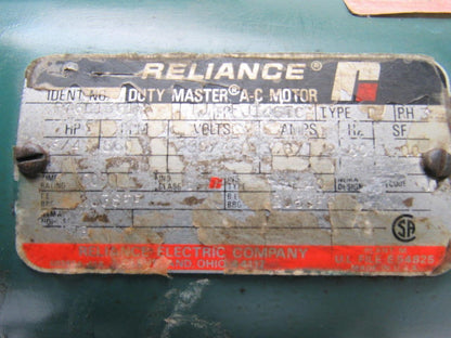 Reliance FJ145TC 3/4 Hp Duty Master AC Motor 230/460 60 Hz. 7/8" Shaft