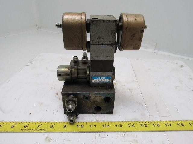 Vickers XM1-3FK1-30-JA Flui-Trol Hyd. Flow Control Valve& Solenoid Block Assy'