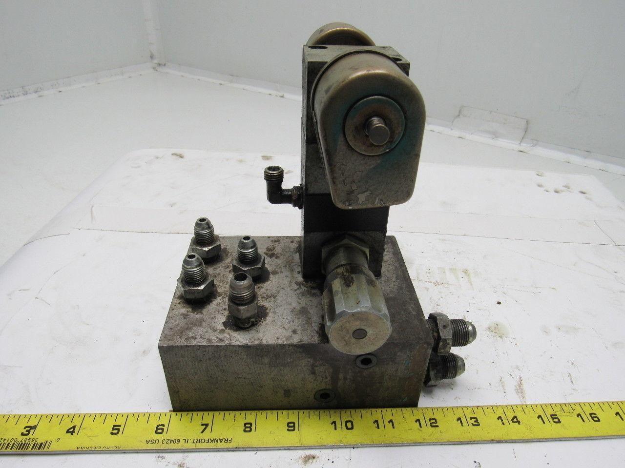 Vickers XM1-3FK1-30-JA Flui-Trol Hyd. Flow Control Valve& Solenoid Block Assy'