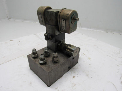 Vickers XM1-3FK1-30-JA Flui-Trol Hyd. Flow Control Valve& Solenoid Block Assy'