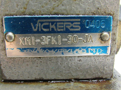 Vickers XM1-3FK1-30-JA Flui-Trol Hyd. Flow Control Valve& Solenoid Block Assy'