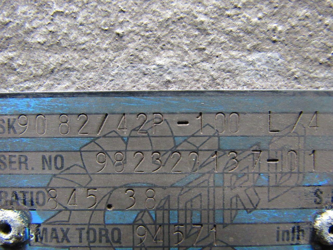 Nord SK9082/42P-100L/4 High Torque Gear Box Speed Reducer 845.38:1 Ratio