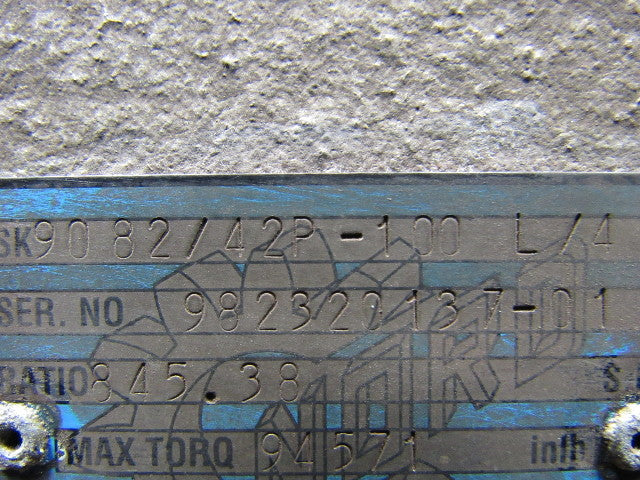 Nord SK9082/42P-100L/4 High Torque Gear Box Speed Reducer 845.38:1 Ratio