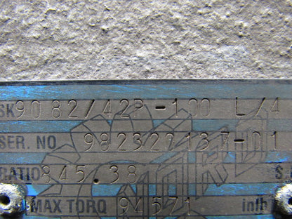 Nord SK9082/42P-100L/4 High Torque Gear Box Speed Reducer 845.38:1 Ratio