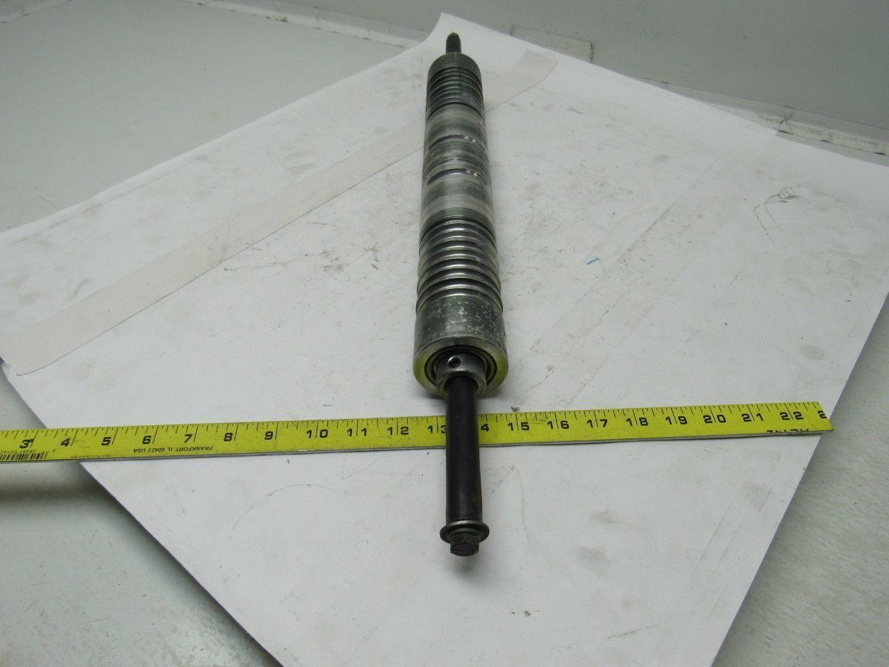 Aluminum Belt Drive Conveyor Roller 2-3/8"x 17"L W/3/4" Shaft 25-5/8" OAL