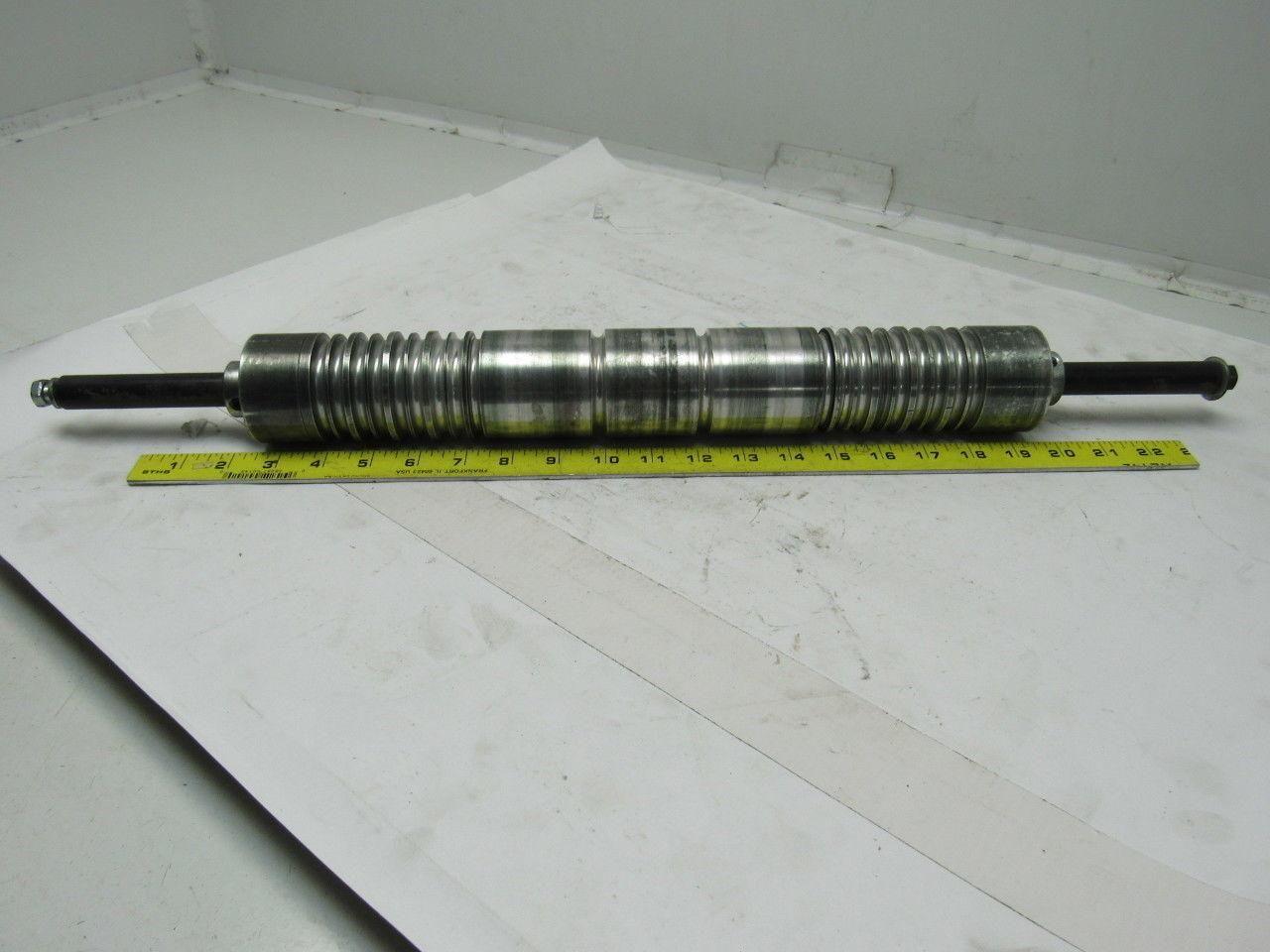 Aluminum Belt Drive Conveyor Roller 2-3/8"x 17"L W/3/4" Shaft 25-5/8" OAL