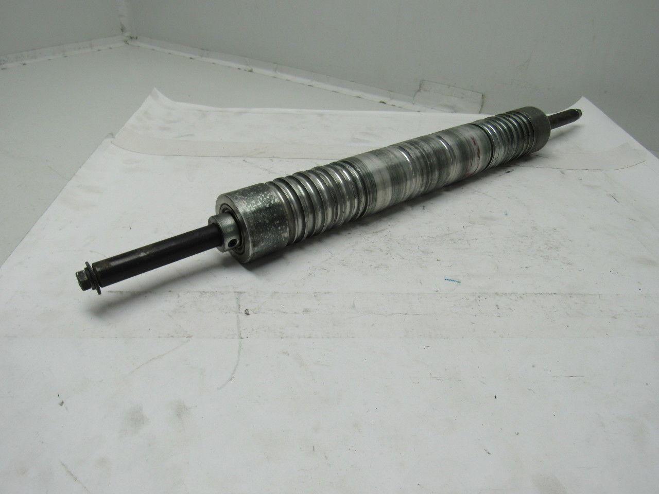 Aluminum Belt Drive Conveyor Roller 2-3/8"x 17"L W/3/4" Shaft 25-5/8" OAL