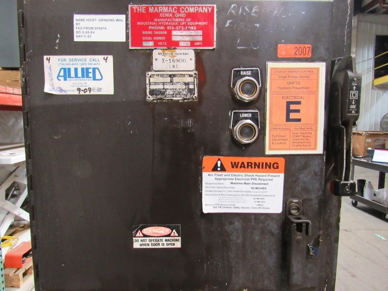 VICKERS/ MARMAC 85 GAL Hydraulic Power Unit 7-1/2HP 460V 3Ph W/ 25V Pump Tested