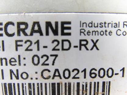 Telecrane F21-2X-RX Industrial Radio Wireless Remote Crane Controller Receiver