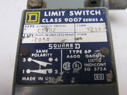 Square D C54B2 Turret Head Side Rotary Limit Switch Ser A