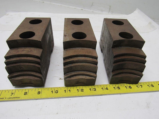 Huron 1248 Lathe Chuck Soft   Jaws 6"L x 2-1/2"W X3-1/4"T Lot of 3