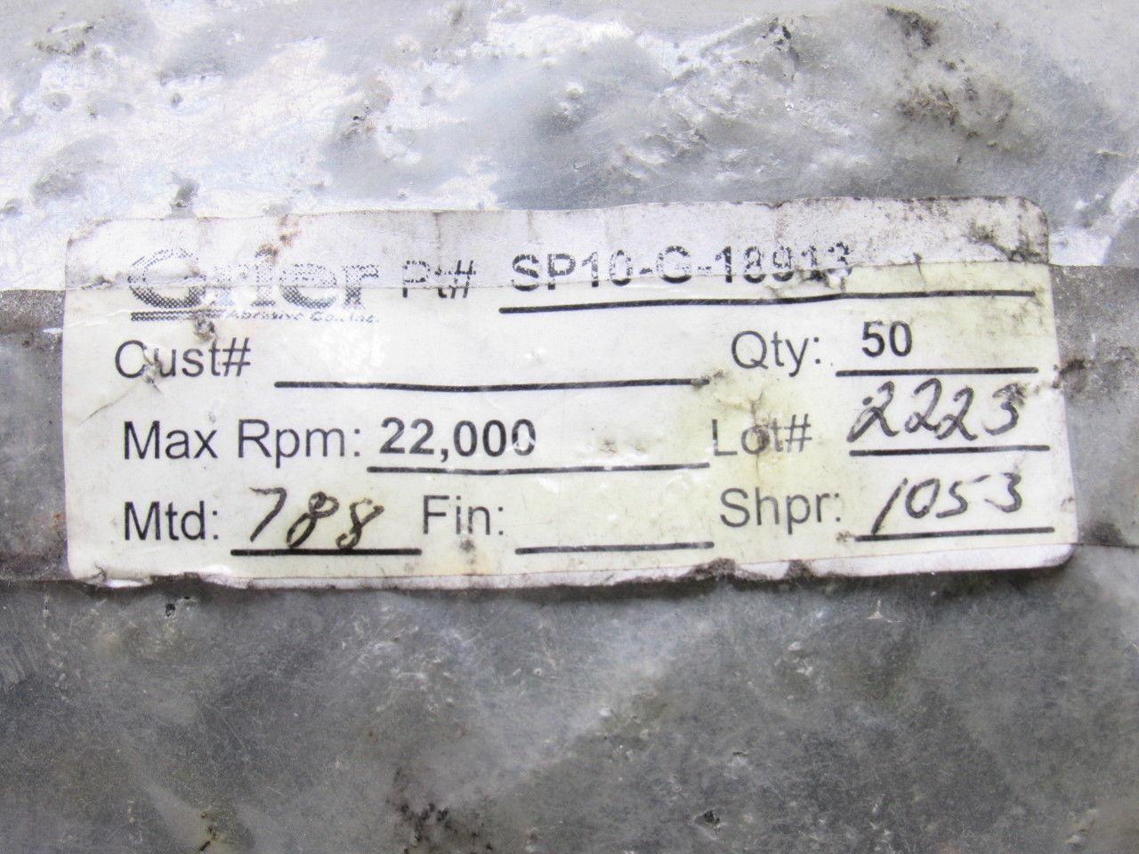 Grier Abrasives 1/2x2x2-1/4"OAL T Type Mandrel Mounted Grinding Point Gray 50PCS