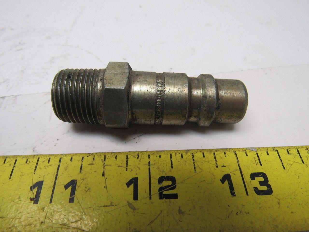 Hanson #52 Steel Male Ball Lock Pneumatic Quick Connect Fitting 3/8 NPT Male