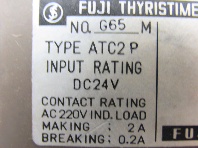 Fuji Electric G65M ATC2 P DC24V Thyristimer w/Socket Base Recept 0.5-5 Seconds